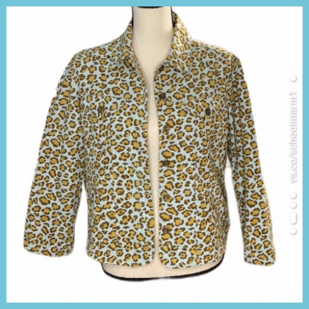 Gaudy Couture Aqua Animal Print Jacket
